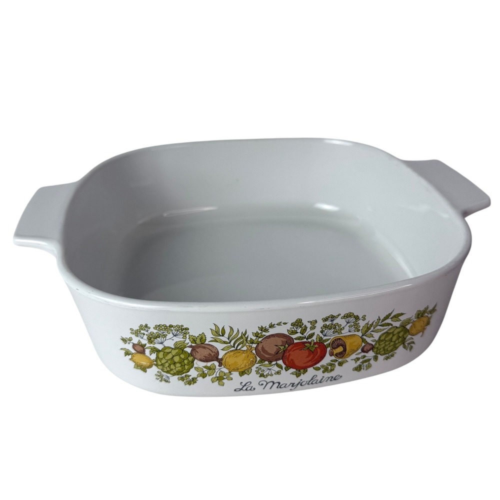 Vintage Corning‎ Ware Spice of Life 2 Liter Casserole Dish A-2-B White Pyroceram